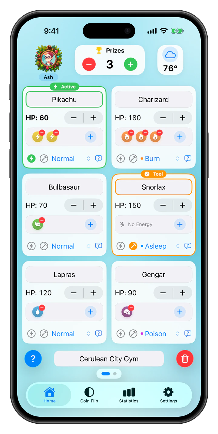 Multiplayer in PokeCountr: a second player’s board in a head-to-head match